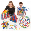 Multi-piece geometric construction set with colorful plastic frame shape pieces