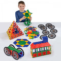 Polydron super value set of colorful geometric building pieces and completed models