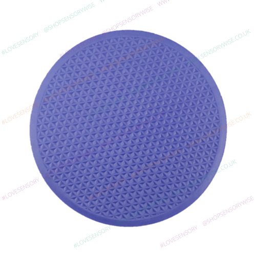 Textured space marker disc, purple round with raised triangle dot pattern