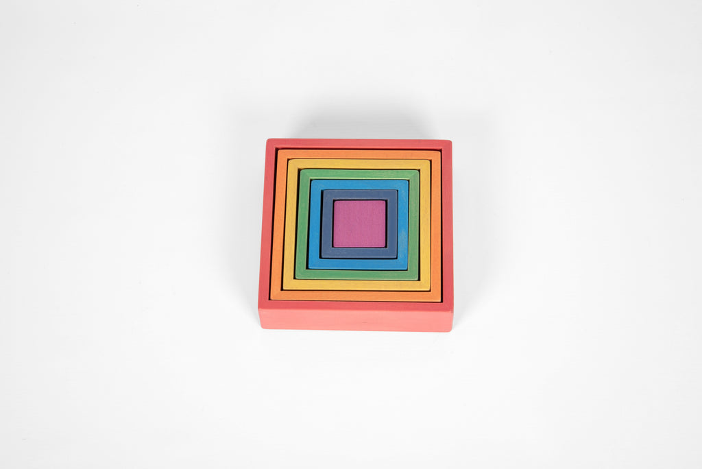 Rainbow Architect squares single nested square frame with rainbow layers