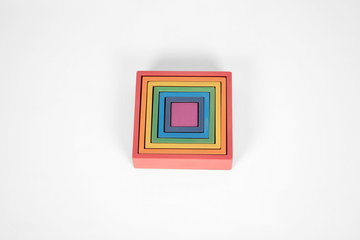 Rainbow Architect squares single nested square frame with rainbow layers