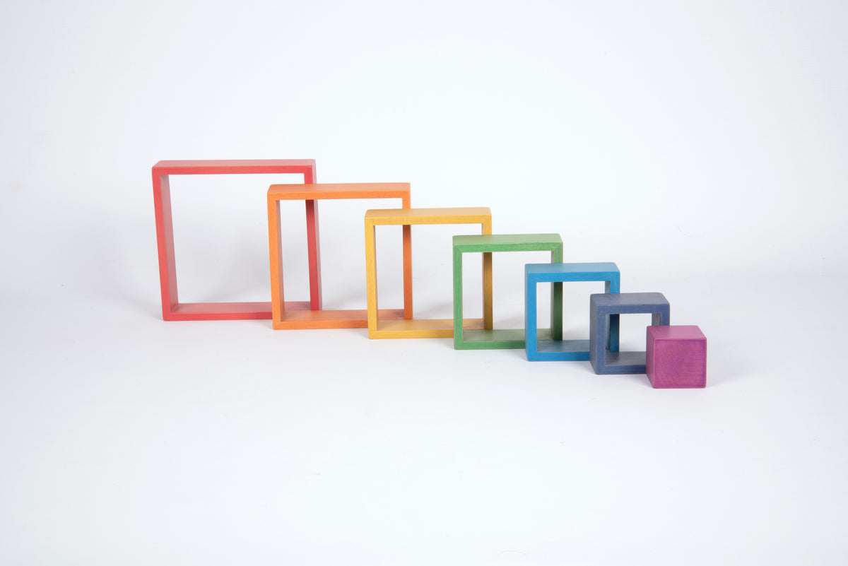 Rainbow Architect squares set with nested square frames in rainbow colors