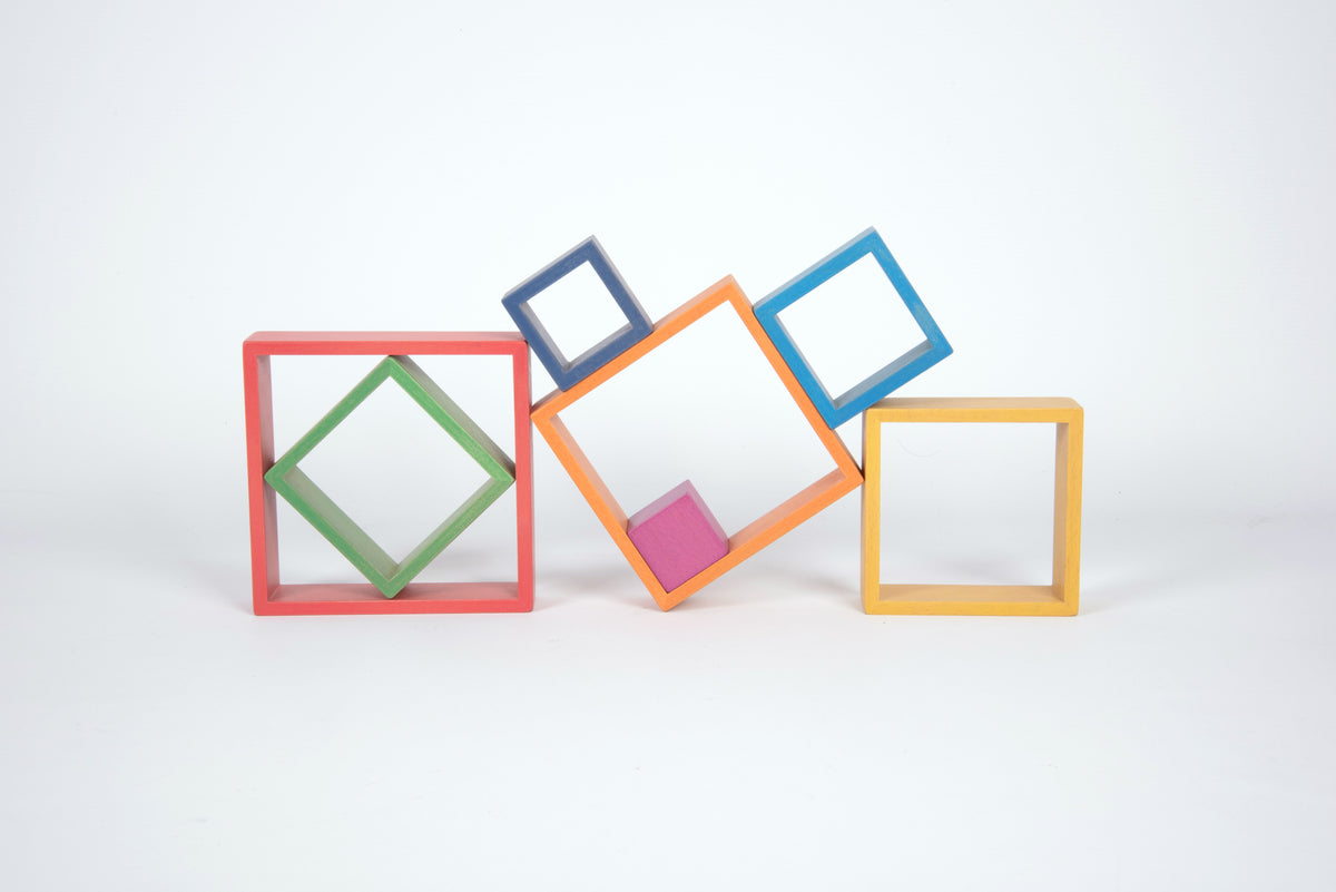 Rainbow Architect squares wooden square frames with colored inner panels