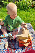 Rainbow Architect squares toy stack with multicolor wooden frames