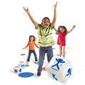 28-piece foam activity play set with number cube and colorful balance pieces