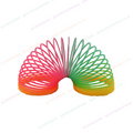 Retro rainbow coiled slinky spring toy, multicolor spiral 6.5cm