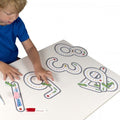 Ride along number activity mat with dotted race paths and colorful number shapes