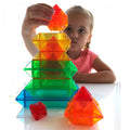Sakkaro translucent geometric stacking toy set with multi-color pyramid pieces