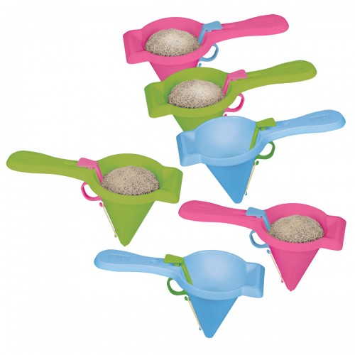 Sand writer set of 3 triangular sand molds with handles, assorted colors