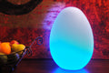Glowing egg-shaped light, soft blue illumination