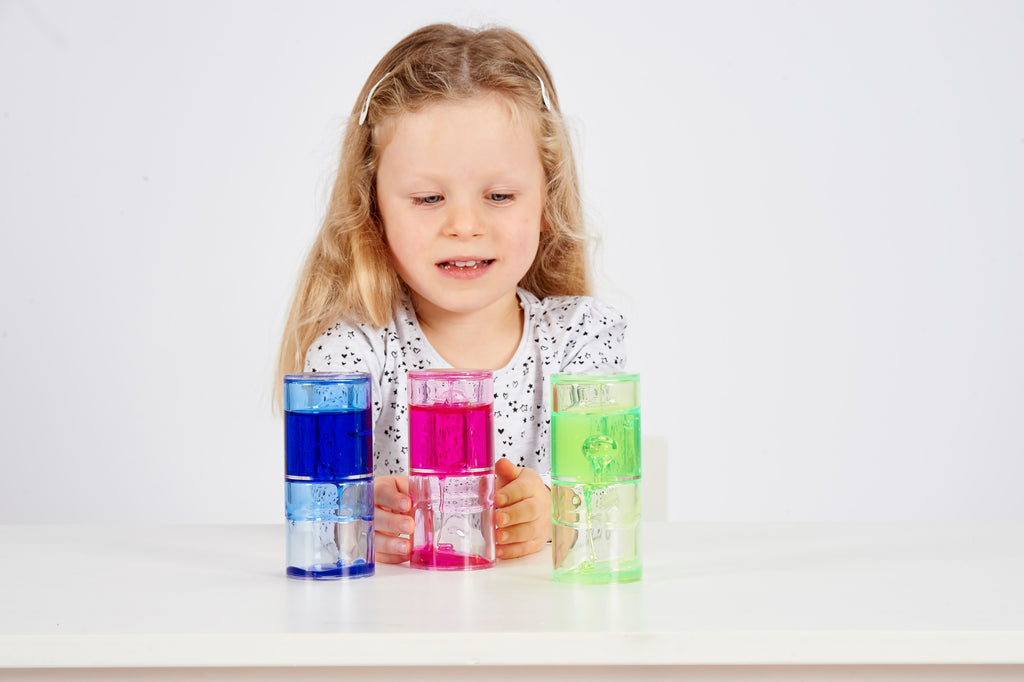 Ooze tube set: blue, pink, and green translucent tubes