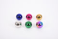 Steel sensory balls set of six, glossy blue, pink, gold, silver, green, iridescent