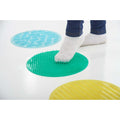 Sensory circles play set with textured green, yellow, and blue stepping discs