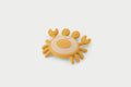 Silisoft crab teether in yellow with textured silicone legs