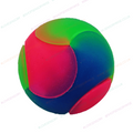 Multicolor strobe ball with red, blue, and green curved panels