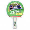 Green ATEMI 100 table tennis paddle with wooden blade and cushioned handle