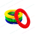 Multicolor coiled wire quoit with red outer coil
