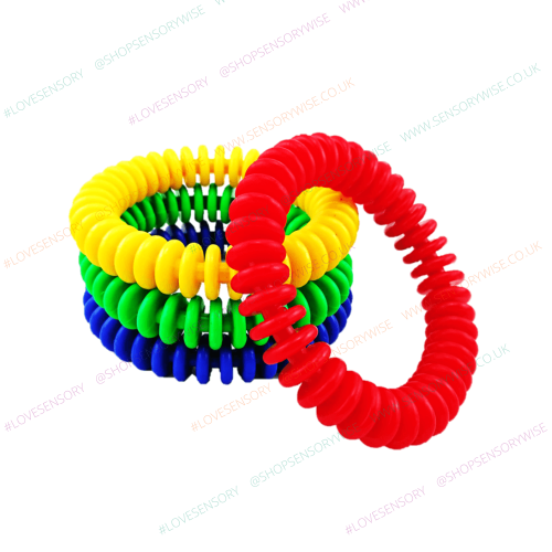 Multicolor coiled wire quoit with red outer coil