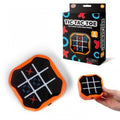 Handheld electronic tic tac toe game device, black screen with X and O marks