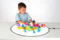 Translucent geometric shape toy blocks in assorted colors