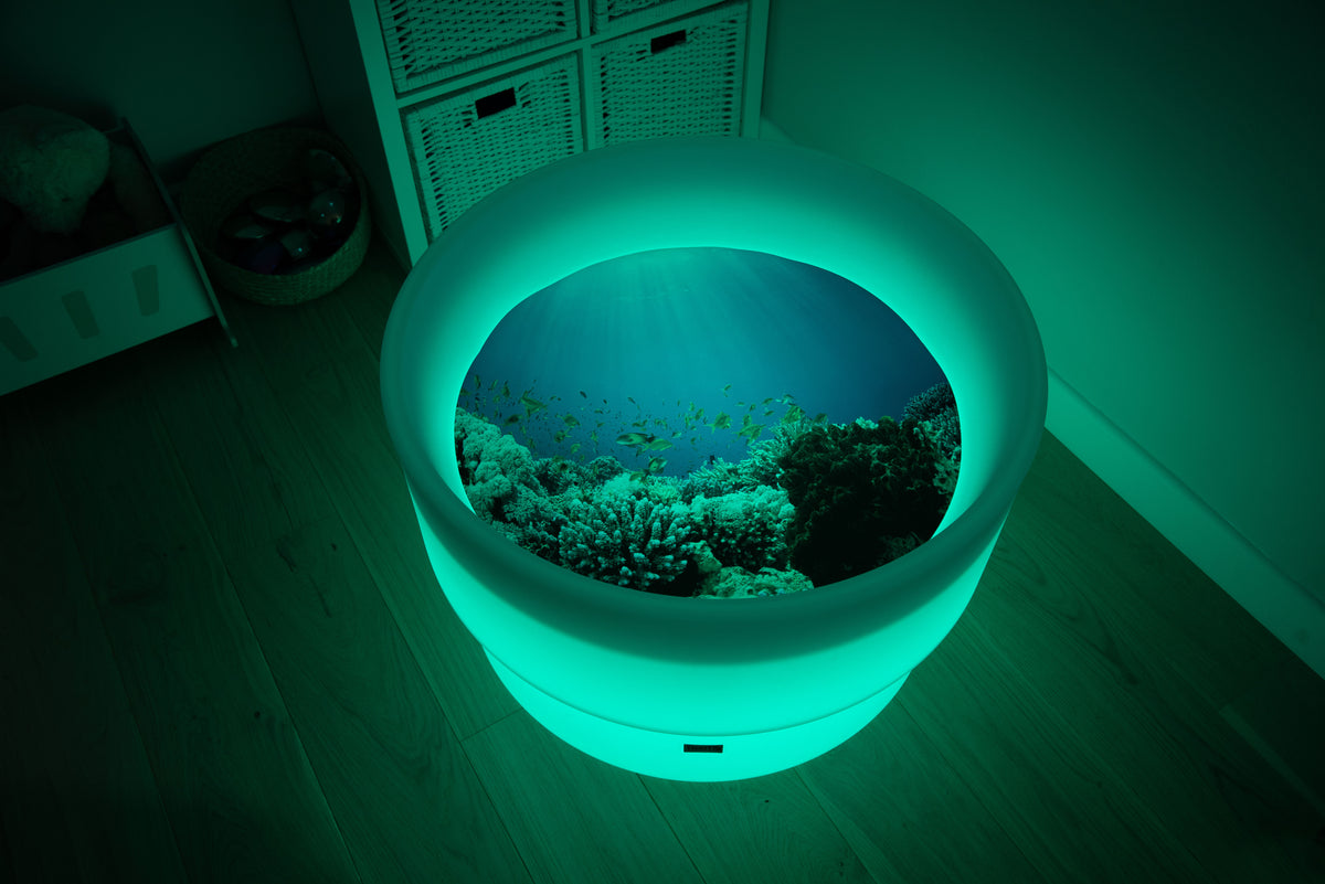 Under the Sea discovery play mat with underwater scene display glowing green