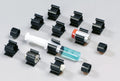 Universal mounting clips set: black clips with white rod and metal connectors