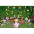 Playground wind spinner yard decoration set with colorful flower and animal spinners