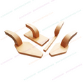Set of 4 wooden construction tool pieces with curved wooden handles