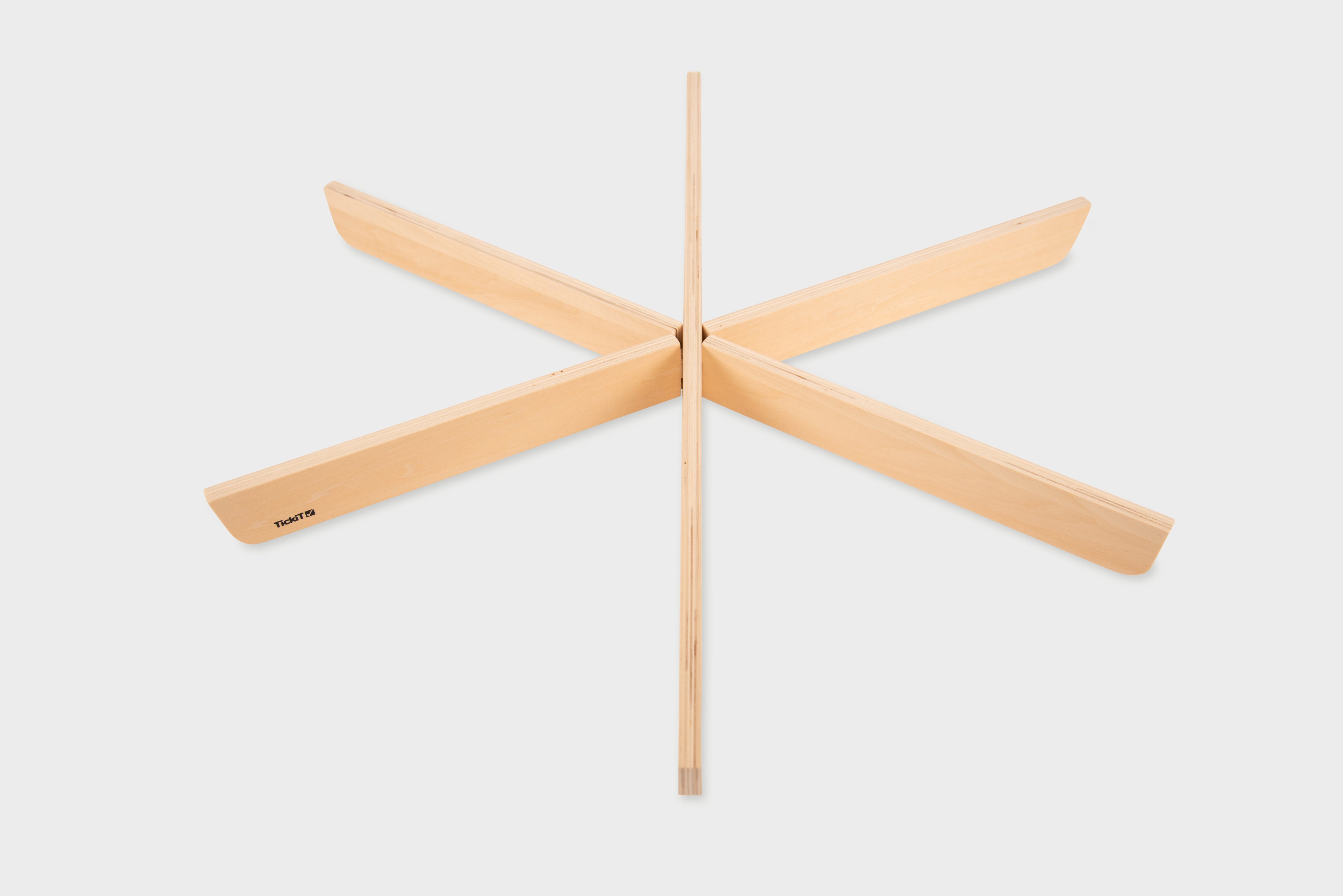 Light wood X-shaped wooden dividers for play trays