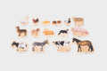 Wooden domestic animal blocks set with assorted farm animal figures