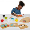 Wooden fine motor pattern balls set with pegboard and colorful ball pieces for matching patterns