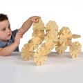 Light wood octoplay wooden blocks set with interlocking curved pieces