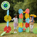 XL foam play set with multicolored flower panels and stakes