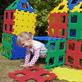 XL Polydron set of colorful interlocking plastic building panels with holes