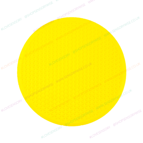 Textured space marker disc, yellow round with raised triangle dot pattern