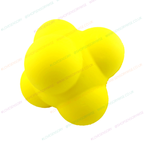Large foam reaction ball in yellow with three lobed shape