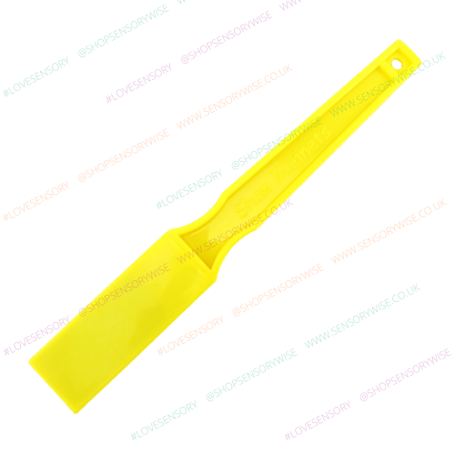 Yellow magnetic colored wand with blade tip and hanging hole