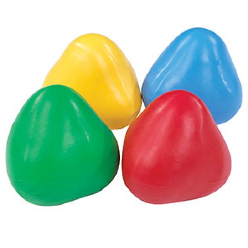 Inflatable balls set with yellow, blue, green, and red 20 cm round shapes